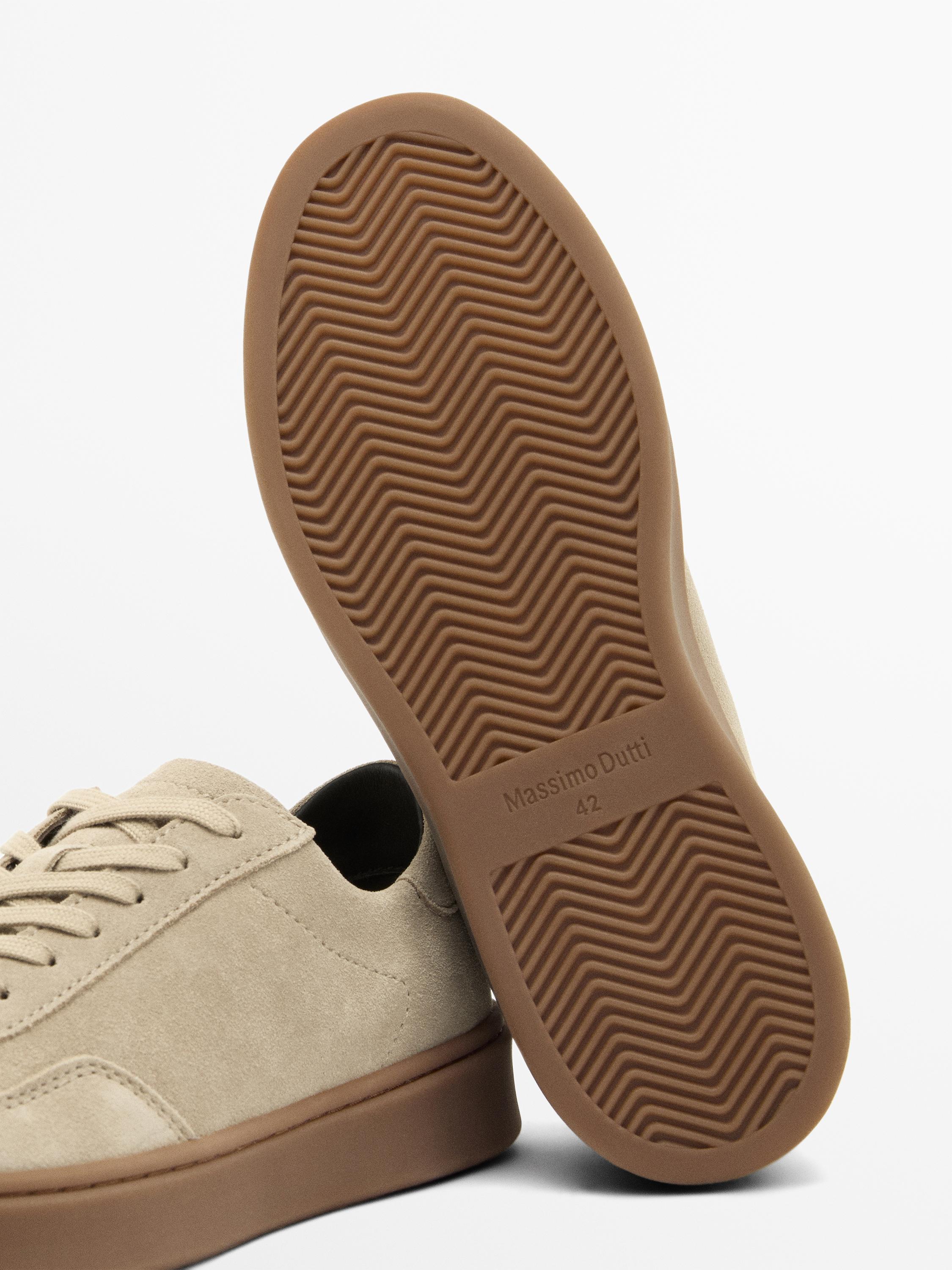 Tennis en cuir croûte de